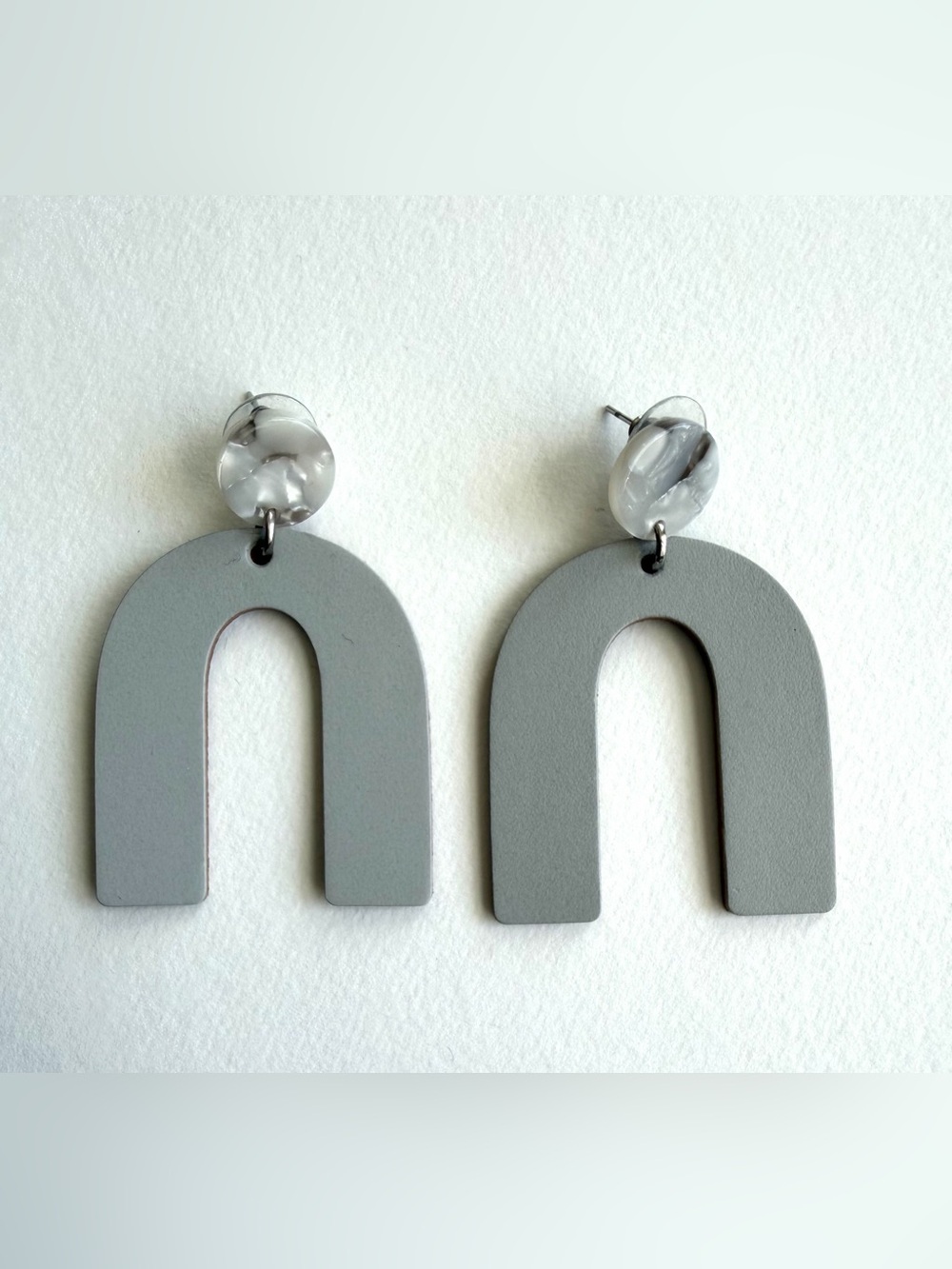 Nickel and Suede Horseshoe Earrings